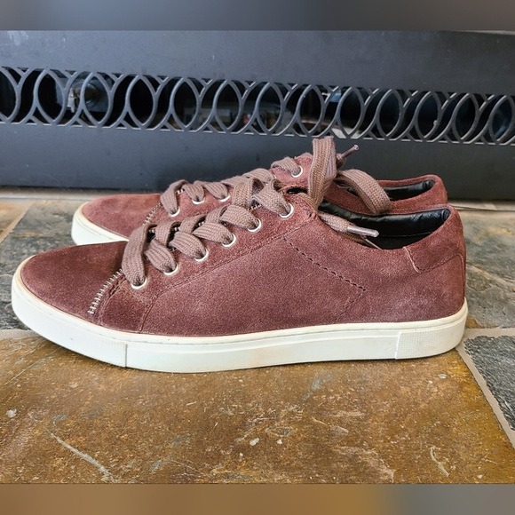 Frye Sindy Deep Burgundy Red Suede Lace Up Moto Sneakers size 7 - Picture 5 of 8